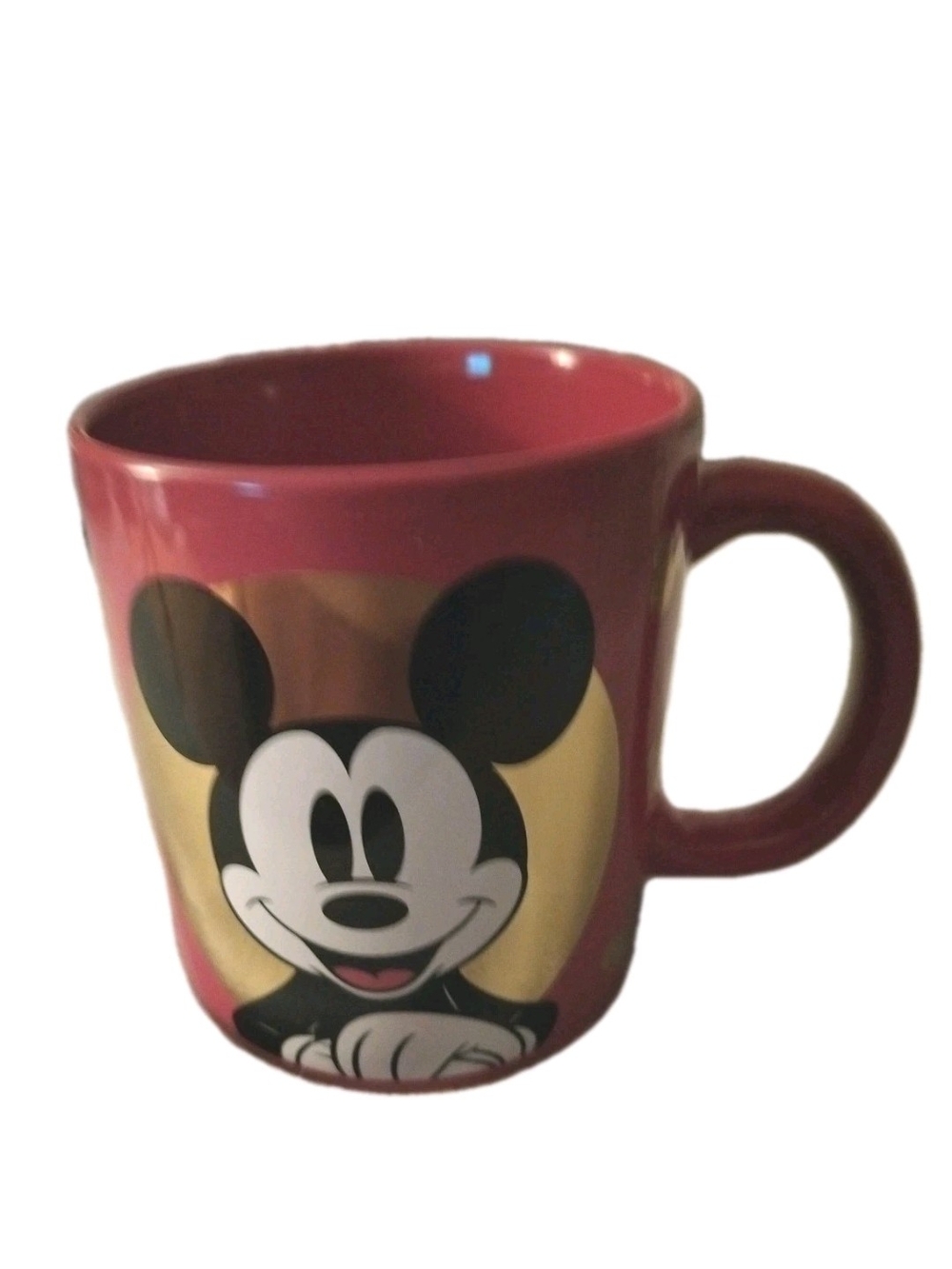Disney Red Ceramic Jumbo Mug with Mickey Mouse and Gold Accent